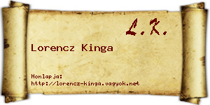 Lorencz Kinga névjegykártya