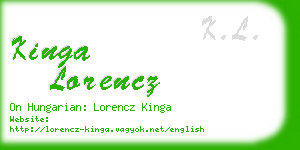 kinga lorencz business card
